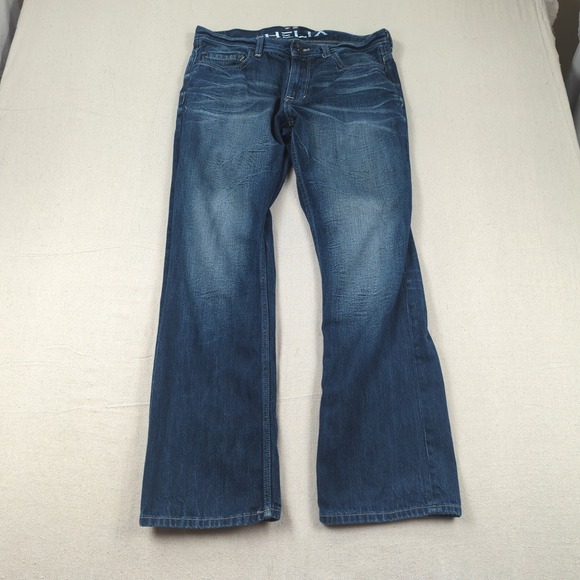 Helix Other - Helix Jeans Mens 34x32 Blue Slim Boot Cut Western Cowboy Faded